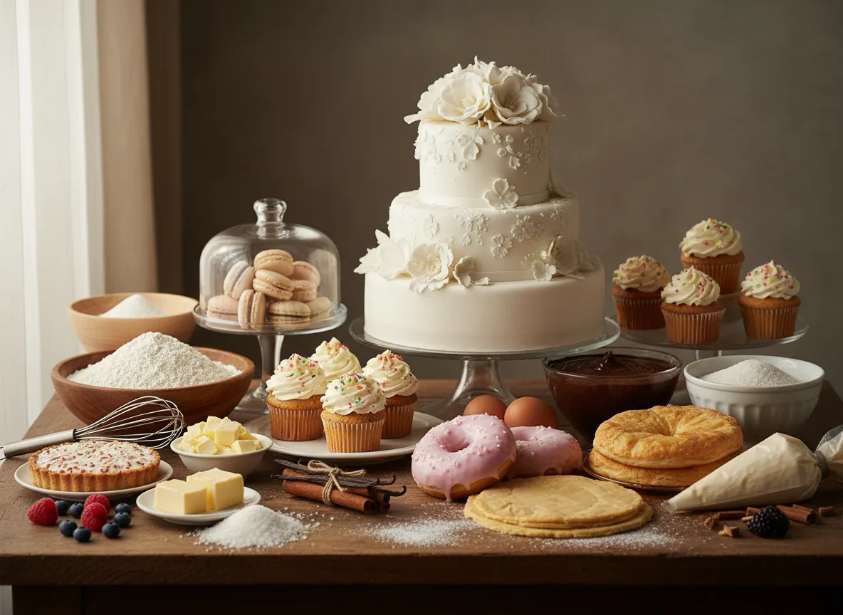 AI-generated illustration of a Cakes and sweets made